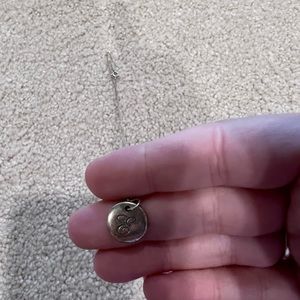 Tiffany silver E small initial necklace